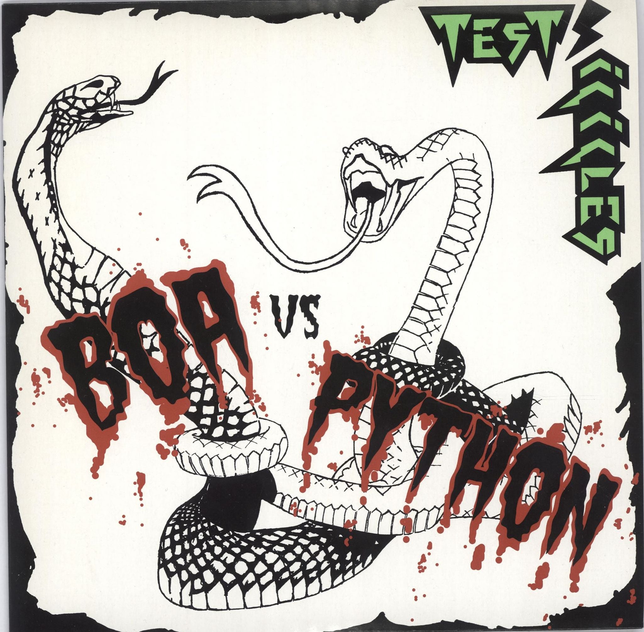 Test Icicles Boa Vs Python - Lime Green Vinyl UK 7\" vinyl single (7 inch record / 45) RUG205