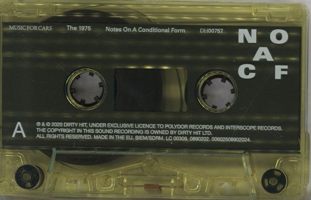 The 1975 Notes On A Conditional Form - Yellow Cassette UK cassette album W7HCLNO781175