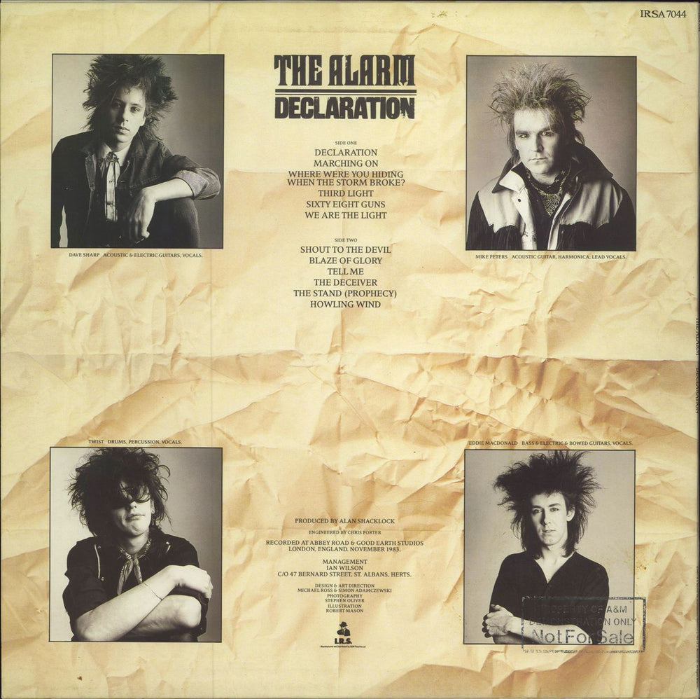 The Alarm Declaration - Demo Stamped UK vinyl LP album (LP record)