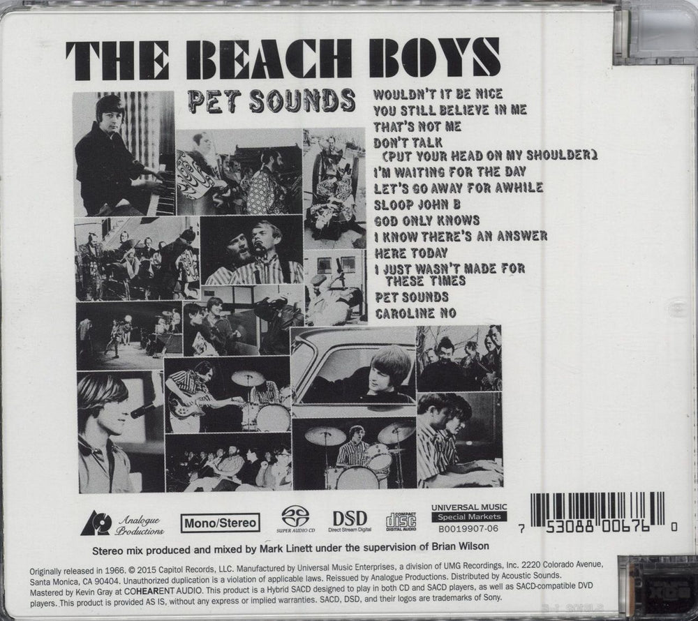 The Beach Boys Pet Sounds US super audio CD SACD BBOSAPE782701