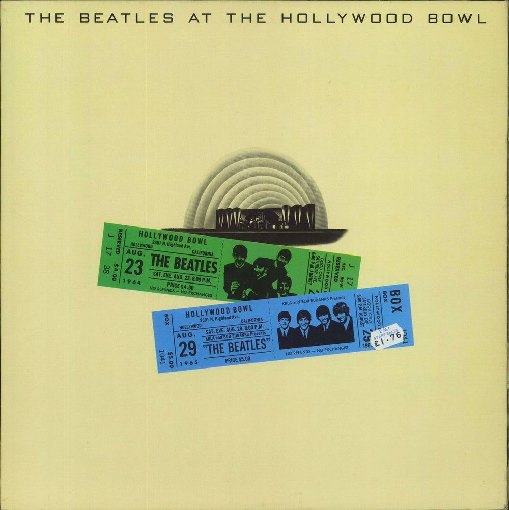 The Beatles At The Hollywood Bowl + Inner UK vinyl LP album (LP record) EMTV4