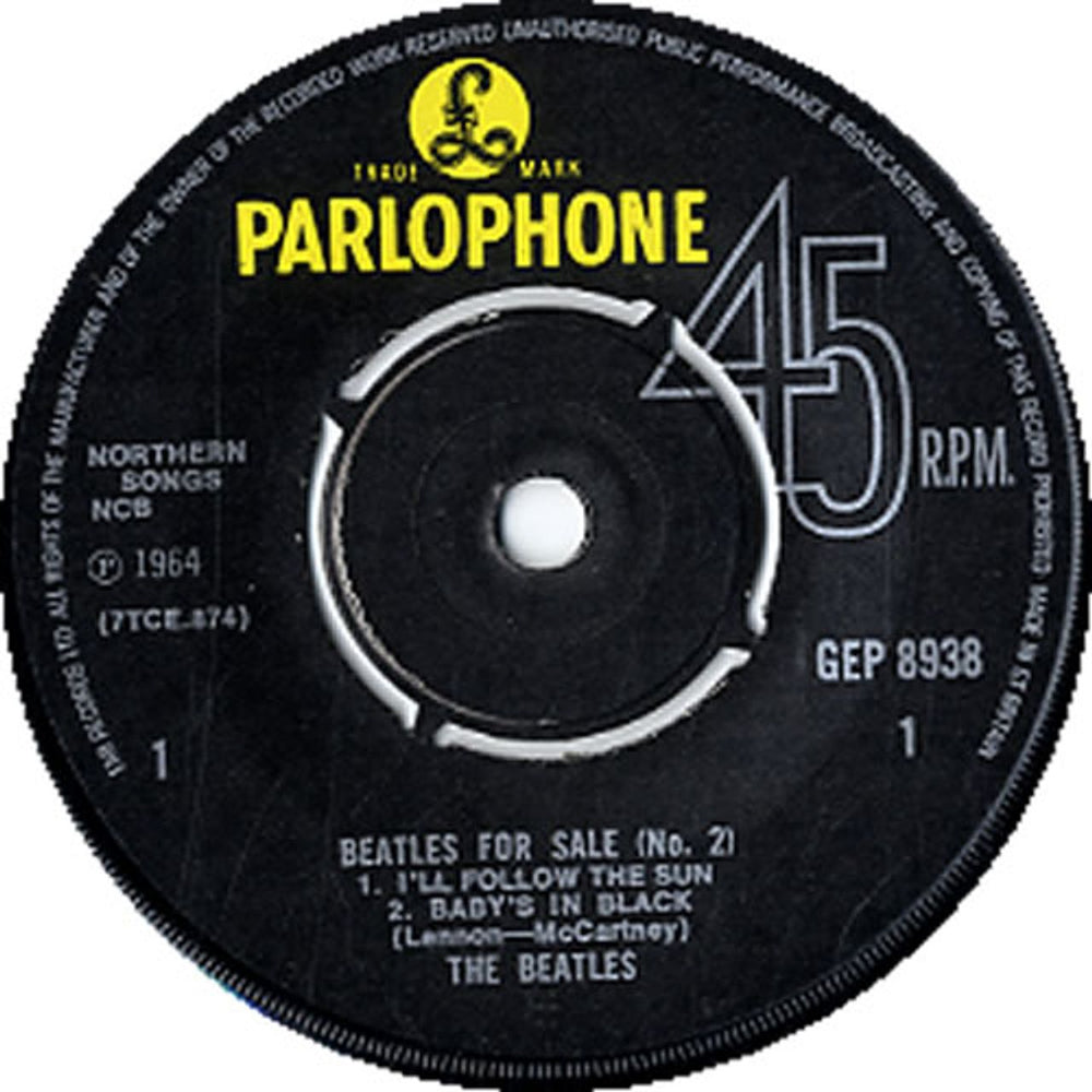 The Beatles Beatles For Sale (No 2) EP - EMI Text UK 7" vinyl single (7 inch record / 45) BTL07BE168032