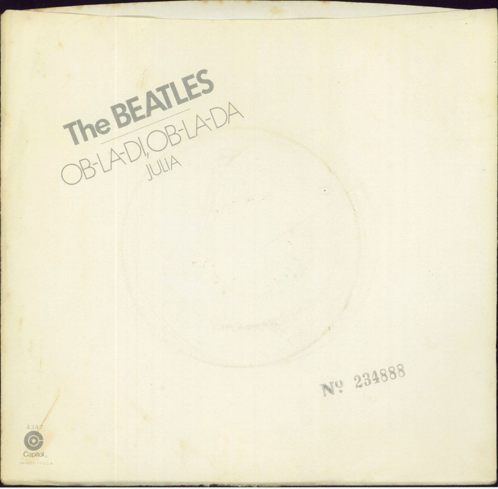 The Beatles Ob-La-Di Ob-La-Da - Orange Label - VG/EX US 7" vinyl single (7 inch record / 45) 4347