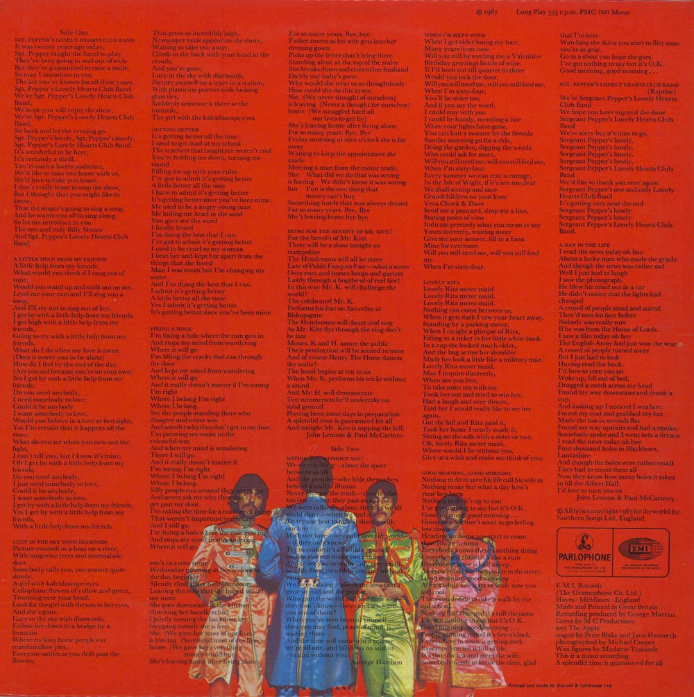 The Beatles Sgt. Pepper's - 1st - Complete UK vinyl LP album (LP record)