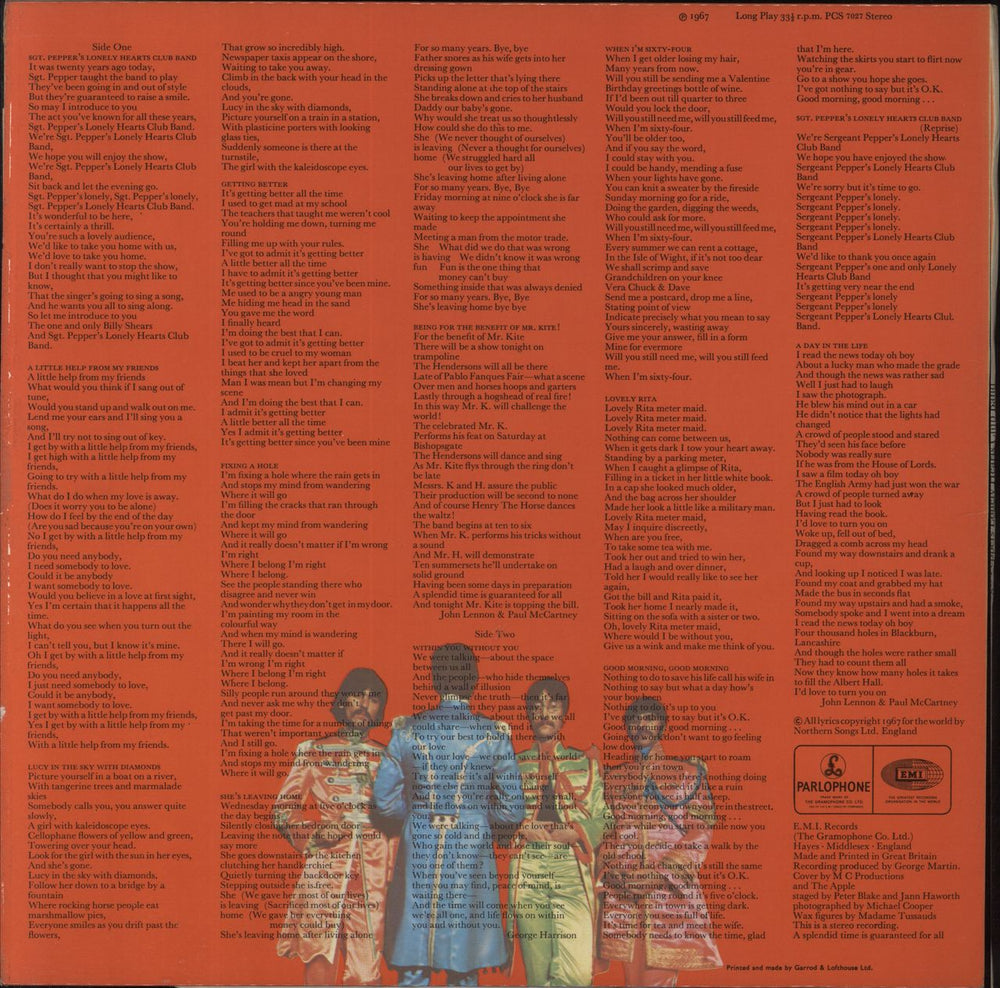 The Beatles Sgt. Pepper's Lonely Hearts Club Band UK vinyl LP album (LP record) BTLLPSG819271