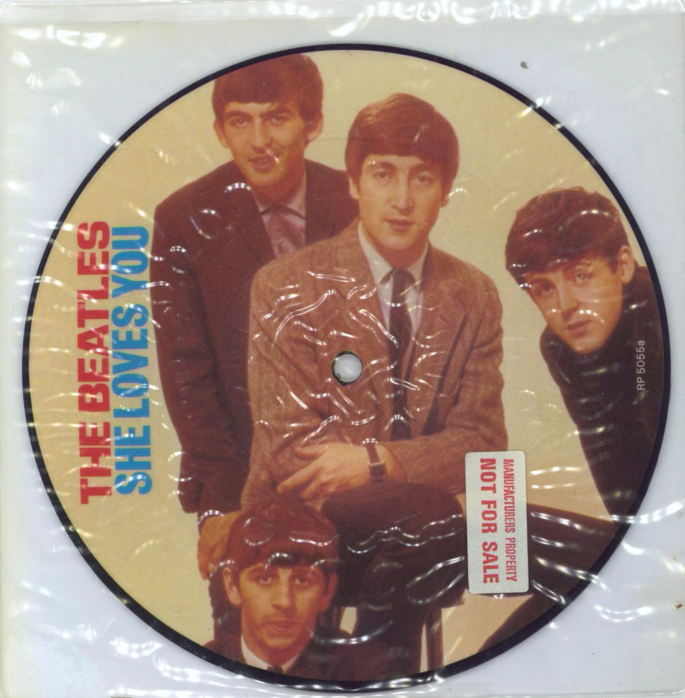 The Beatles She Loves You + Manufacturers Property UK 7" vinyl picture disc (7 inch picture disc single) RP5055