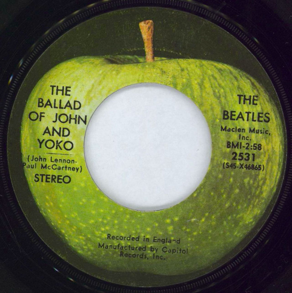 The Beatles The Ballad Of John And Yoko - P/S US 7" vinyl single (7 inch record / 45) BTL07TH782923