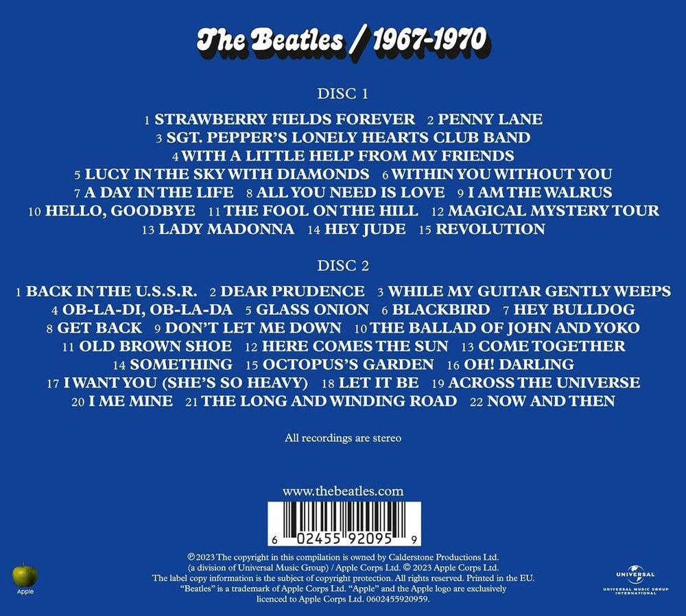 The Beatles The Blue Album 1967-1970 (2023 Edition) - Sealed UK 2 CD album set (Double CD) 602455920959