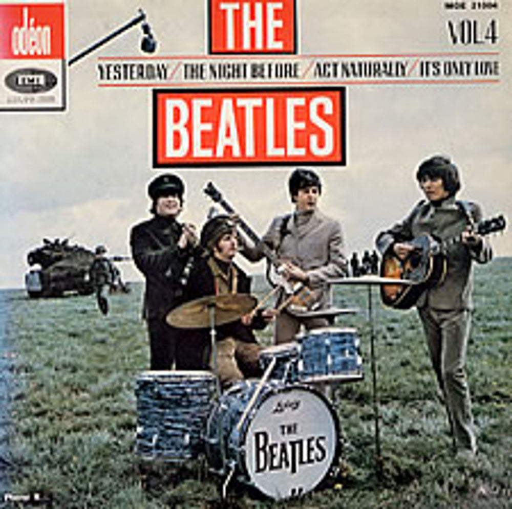 The Beatles Volume 4 E.P. - Blue Label French 7" vinyl single (7 inch record / 45) MOE21004