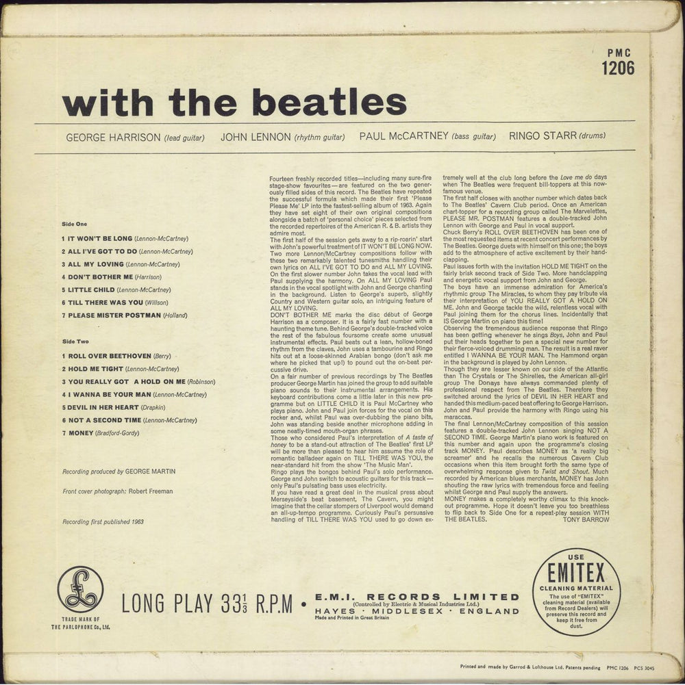 The Beatles With The Beatles - 2nd EJD - VG UK vinyl LP album (LP record)