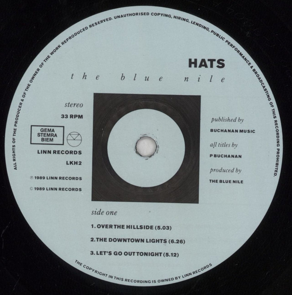 The Blue Nile Hats - Open Shrink UK vinyl LP album (LP record) NILLPHA828431