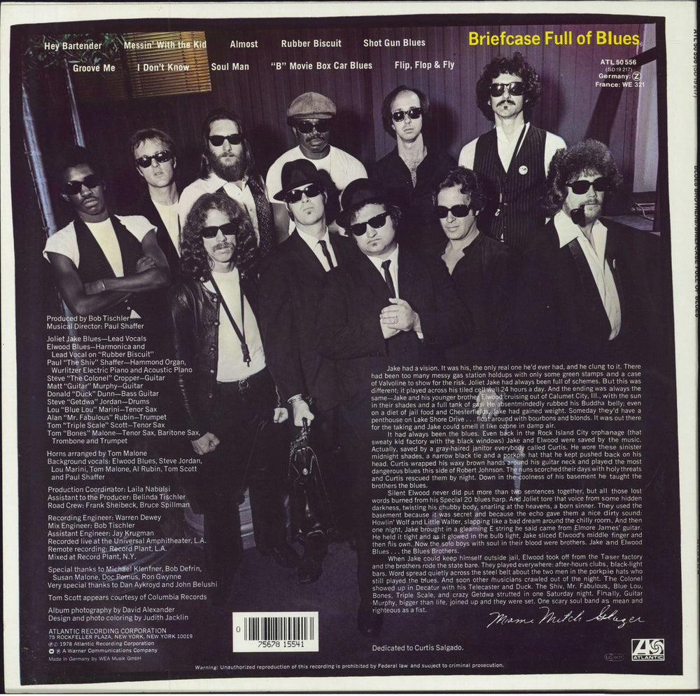 The Blues Brothers Briefcase Full Of Blues - barcoded p/s German vinyl LP album (LP record) 075678155413