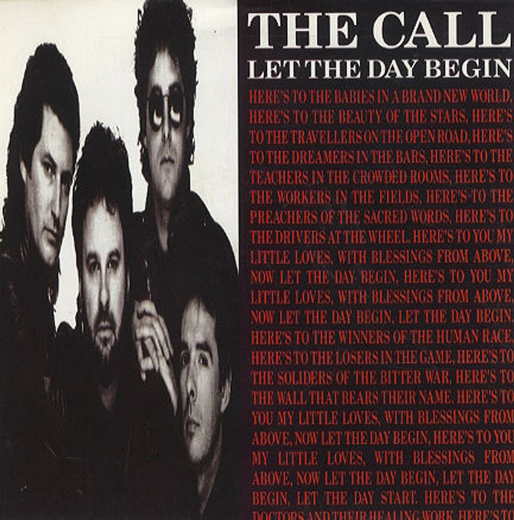 The Call Let The Day Begin UK 7" vinyl single (7 inch record / 45) MCA1362