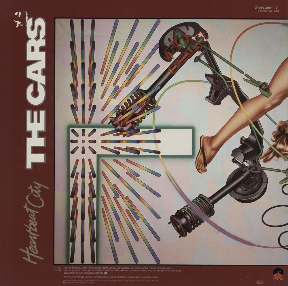 The Cars Heartbeat City - 3-song Hype stickered German vinyl LP album (LP record)