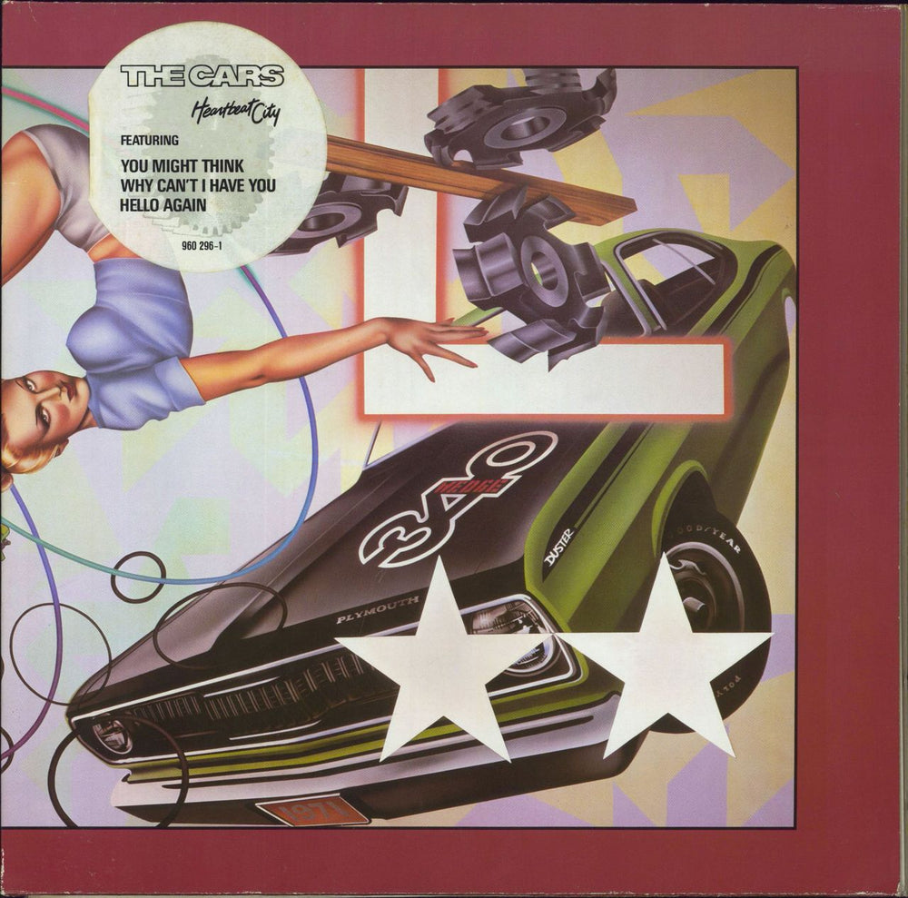 The Cars Heartbeat City - 3-song Hype stickered German vinyl LP album (LP record) 960296-1