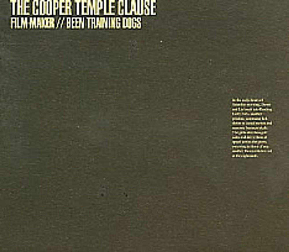 The Cooper Temple Clause Film-Maker / Been Training Dogs UK Promo 2-CD single set (Double CD single) MORNING13