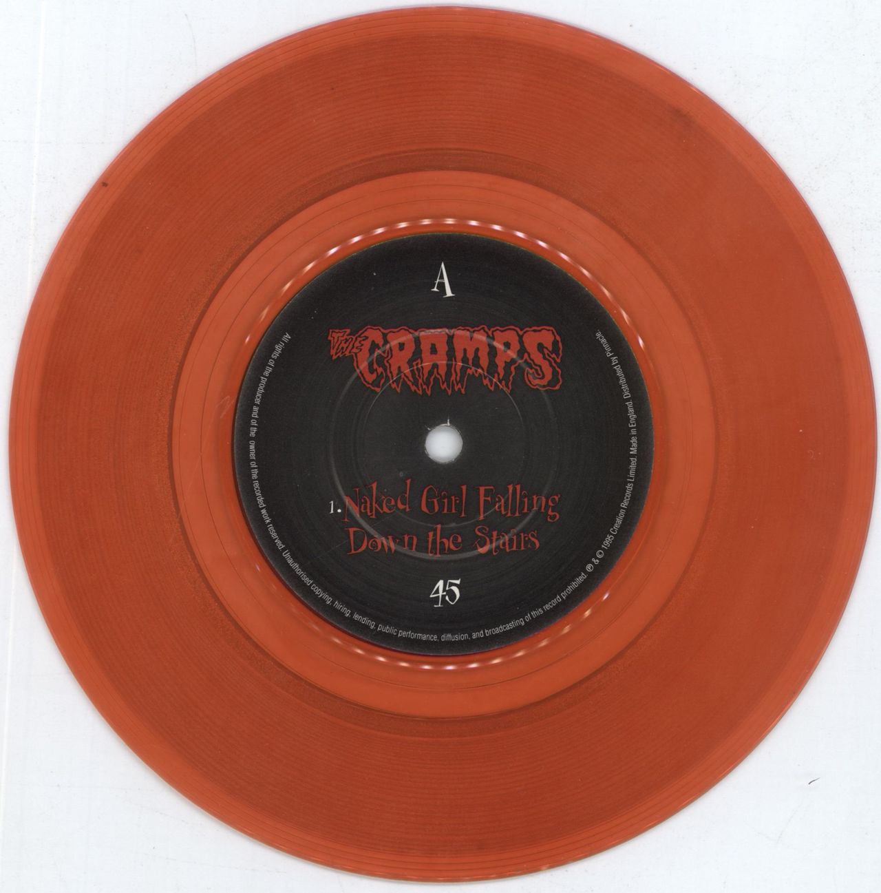 The Cramps Naked Girl Falling Down The Stairs - Red vinyl UK 7