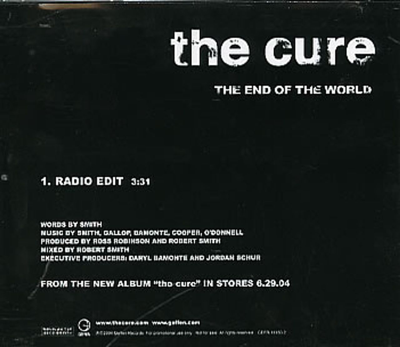 The Cure The End Of The World US Promo CD single — RareVinyl.com