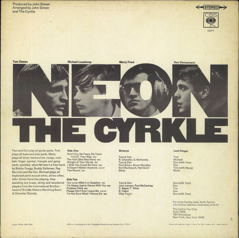 The Cyrkle Neon UK vinyl LP album (LP record)