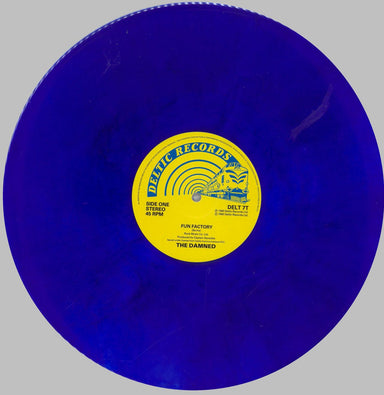 The Damned Fun Factory - Blue Vinyl UK 12" vinyl single (12 inch record / Maxi-single) DAM12FU828664