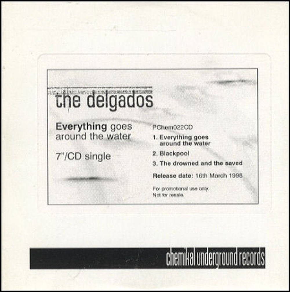 The Delgados Everything Goes Around The Water UK Promo CD single (CD5 / 5") PCHEM022CD