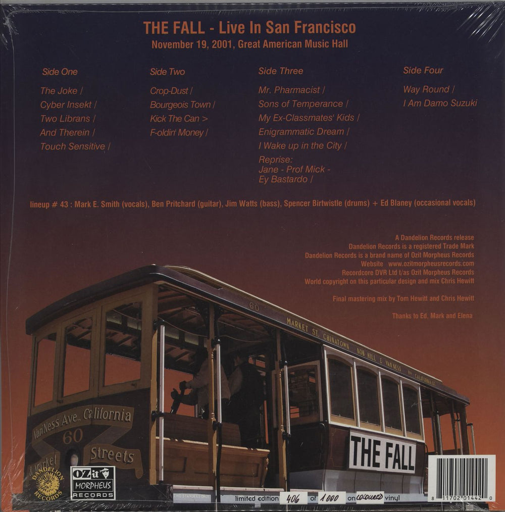 The Fall Live In San Francisco - 180gm Purple Vinyl + CD - Sealed UK 2-LP vinyl record set (Double LP Album) 811702014420