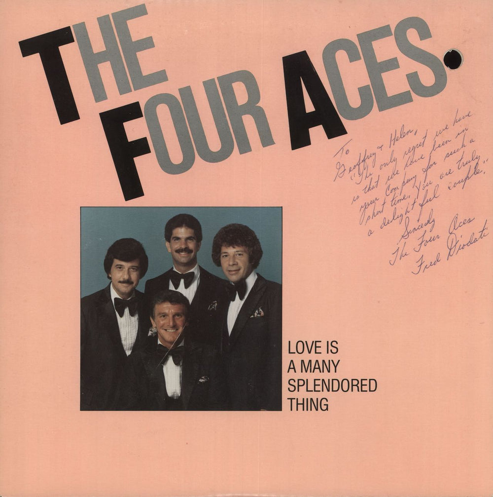 The Four Aces Love Is A Many Splendored Thing - Signed US vinyl LP album (LP record) SN-7114