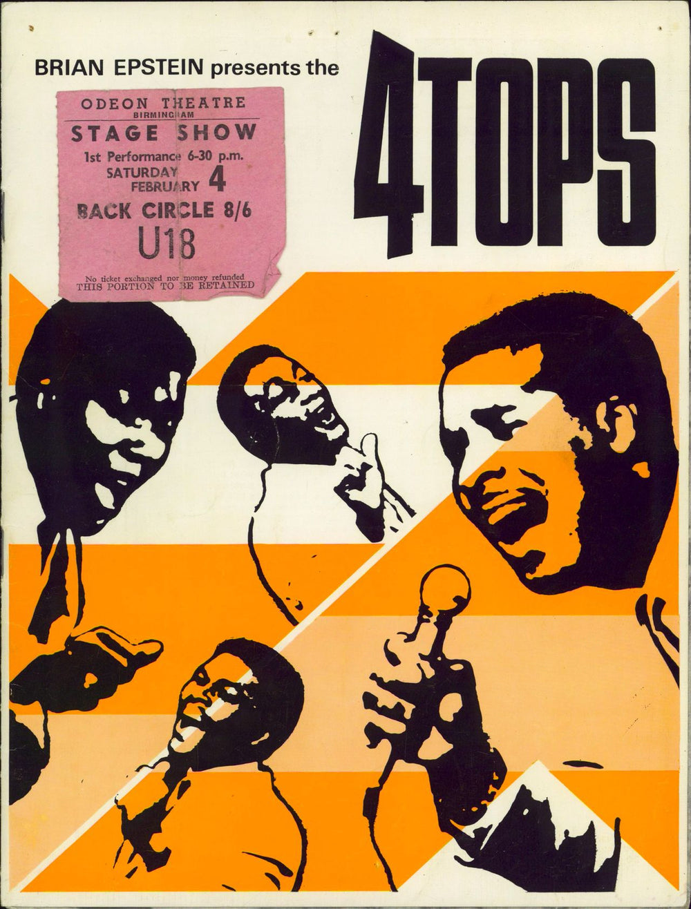 The Four Tops Brian Epstein Presents The...+ Ticket Stub UK tour programme TOUR PROGRAMME