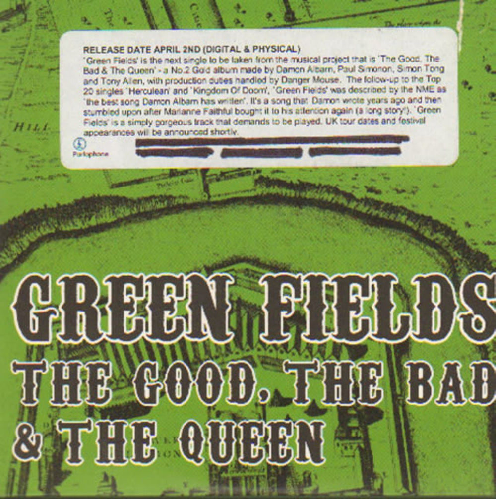 The Good, The Bad And The Queen Green Fields UK Promo CD single (CD5 / 5") CDRDJ6738