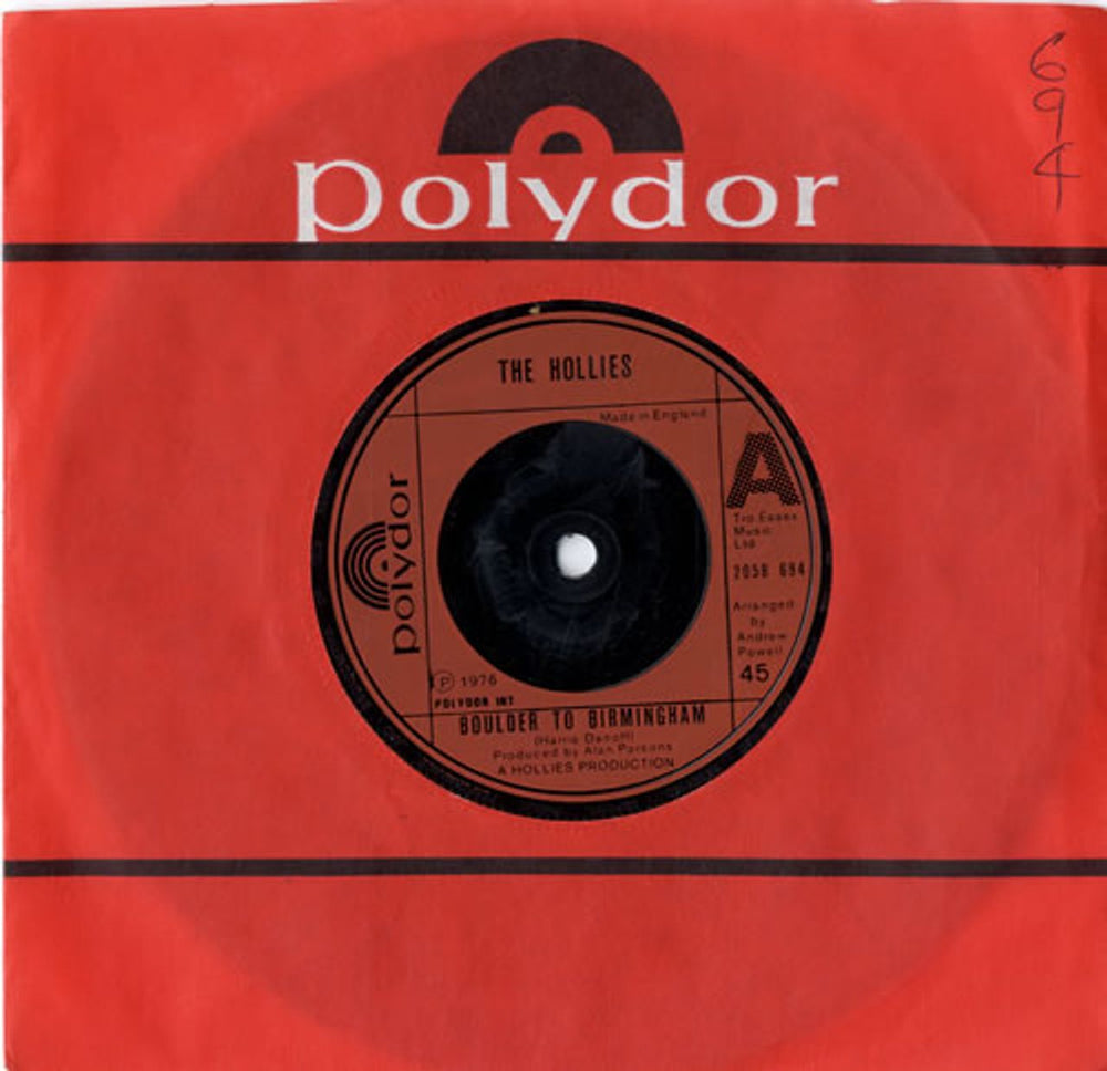 The Hollies Boulder To Birmingham UK 7" vinyl single (7 inch record / 45) 2058694