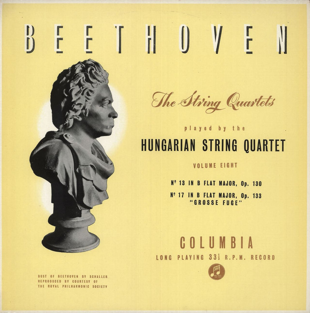 The Hungarian Quartet Beethoven: The String Quartets Volume Eight UK vinyl LP album (LP record) 33CX1405