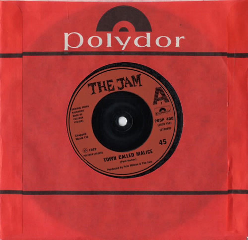 The Jam Town Called Malice - Red Inj UK 7" vinyl single (7 inch record / 45) POSP400