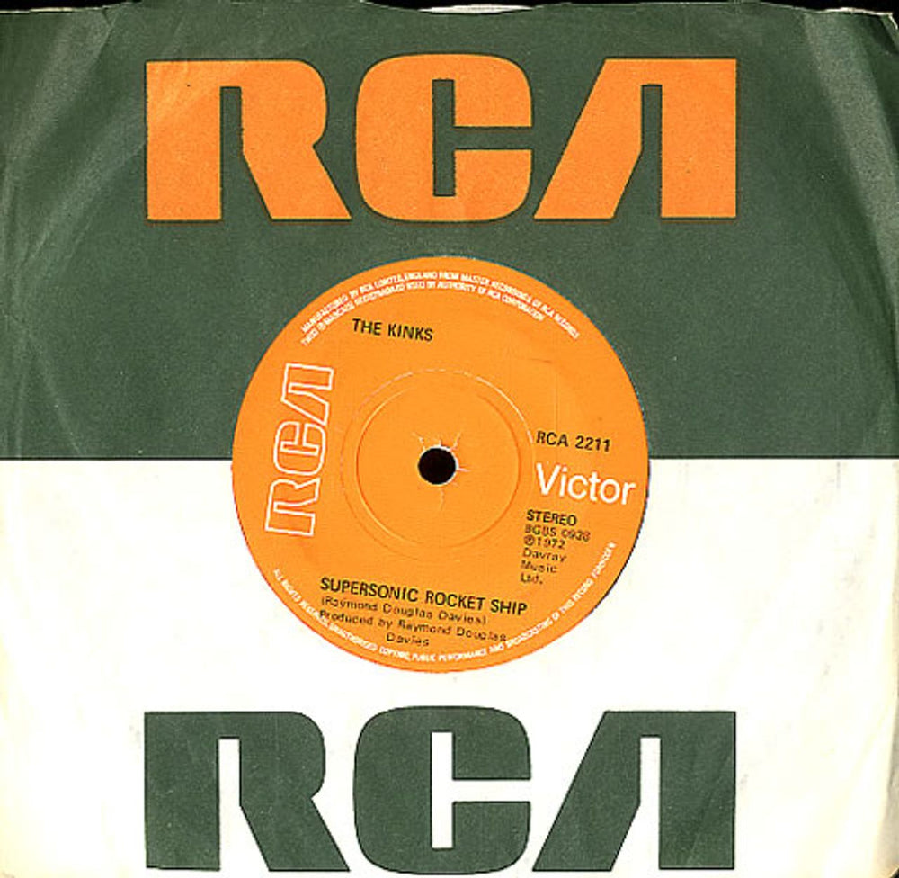 The Kinks Supersonic Rocket Ship - Solid UK 7" vinyl single (7 inch record / 45) RCA2211
