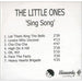 The Little Ones Sing Song UK Promo CD-R acetate CD-R ACETATE