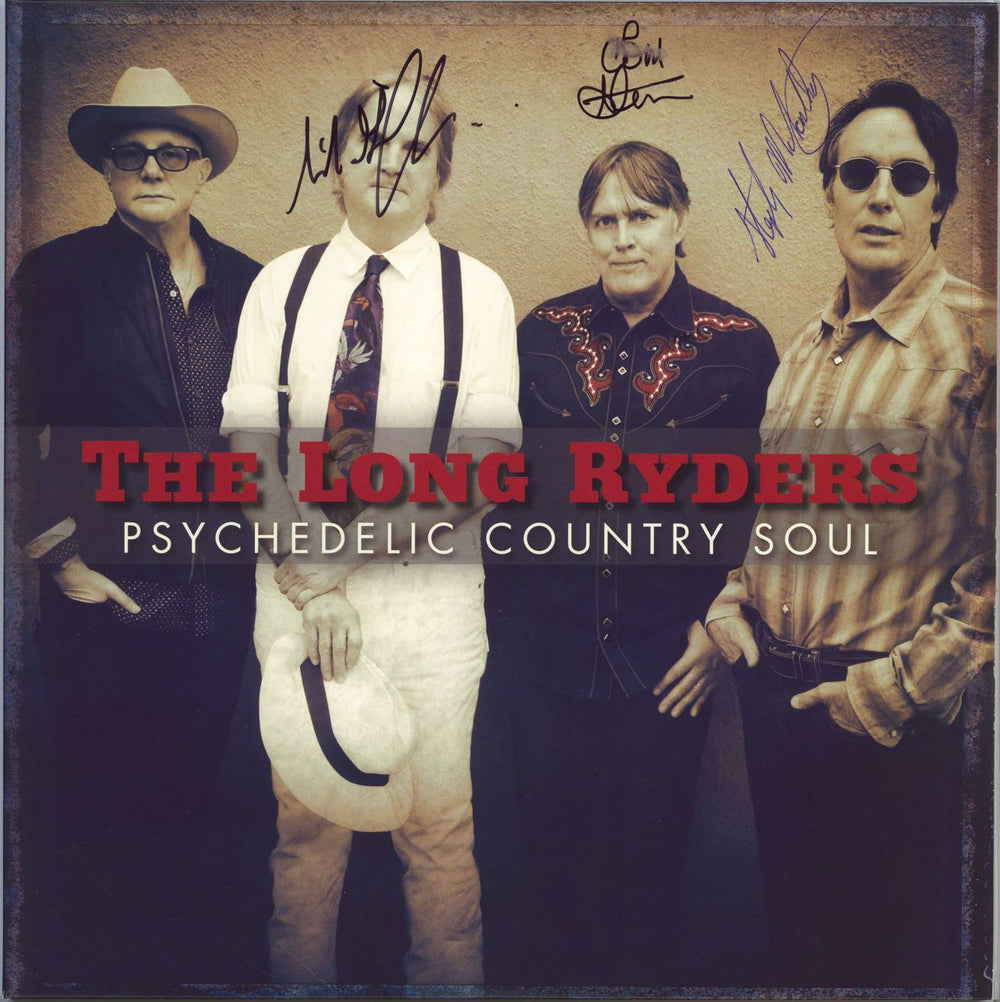 The Long Ryders Psychedelic Country Soul - Autographed UK 2-LP vinyl record set (Double LP Album) BREDD734