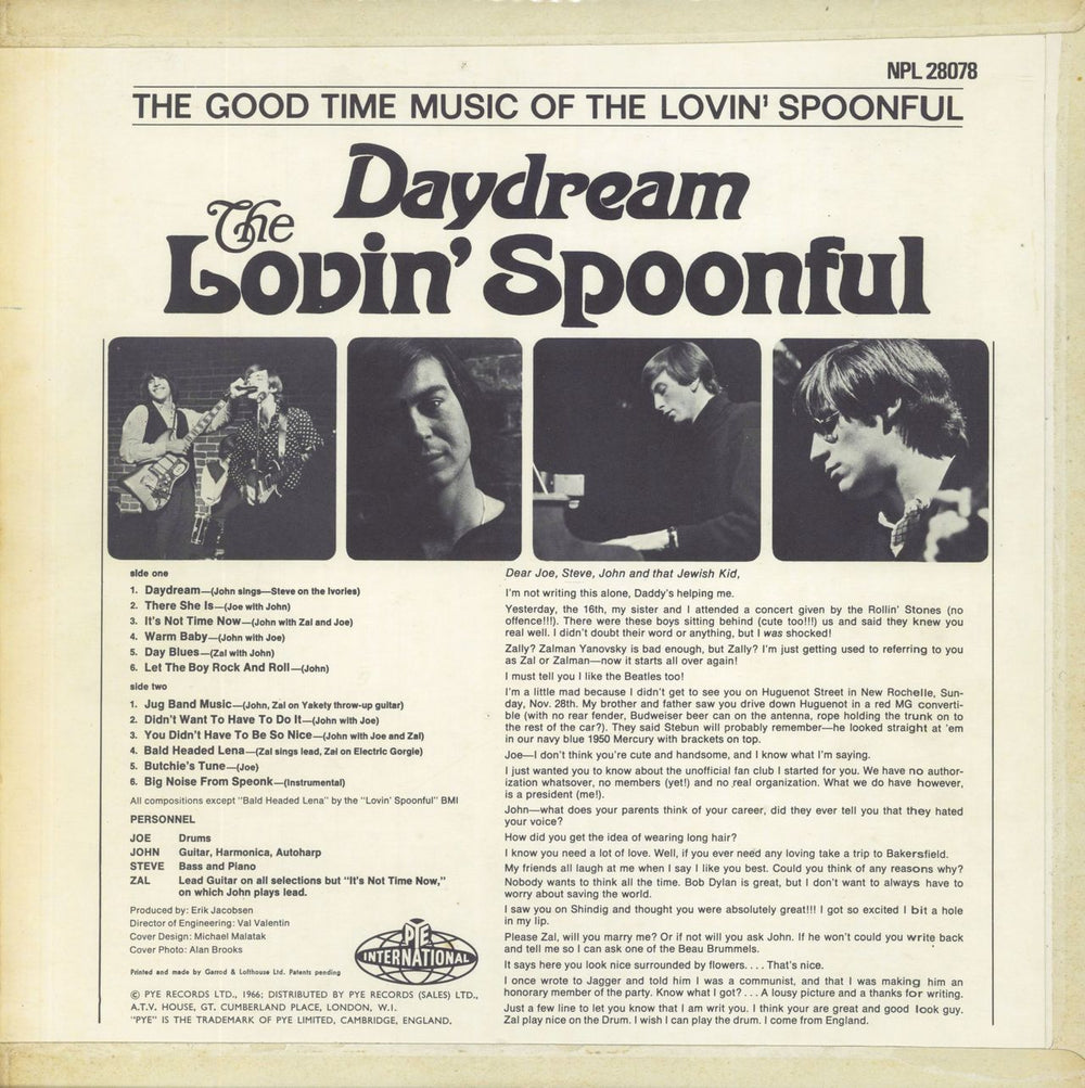 The Lovin' Spoonful Daydream - Ex UK vinyl LP album (LP record)