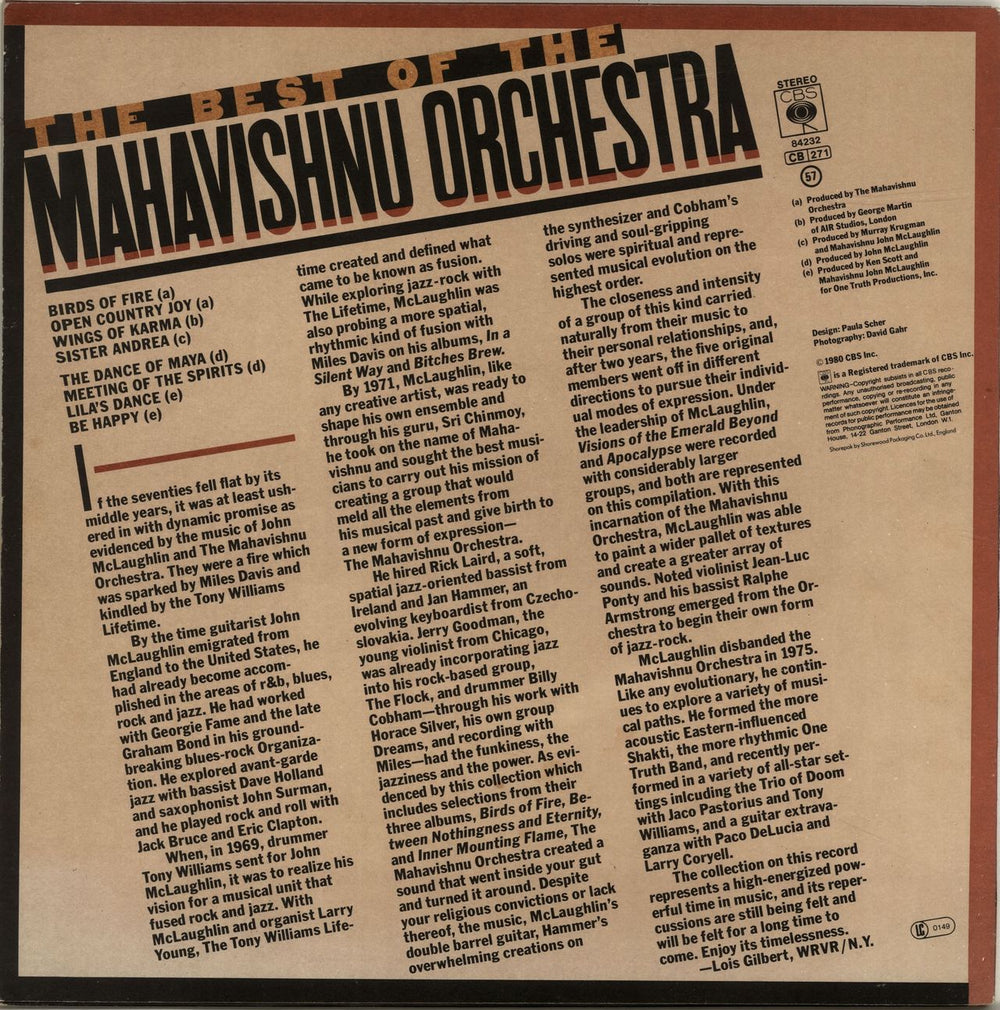 The Mahavishnu Orchestra The Best Of The Mahavishnu Orchestra UK vinyl LP album (LP record)