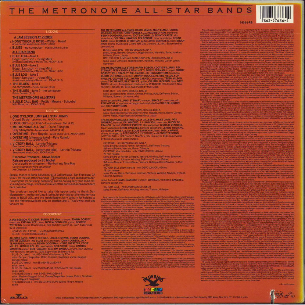 The Metronome All Stars The Metronome All-Star Bands US vinyl LP album (LP record)