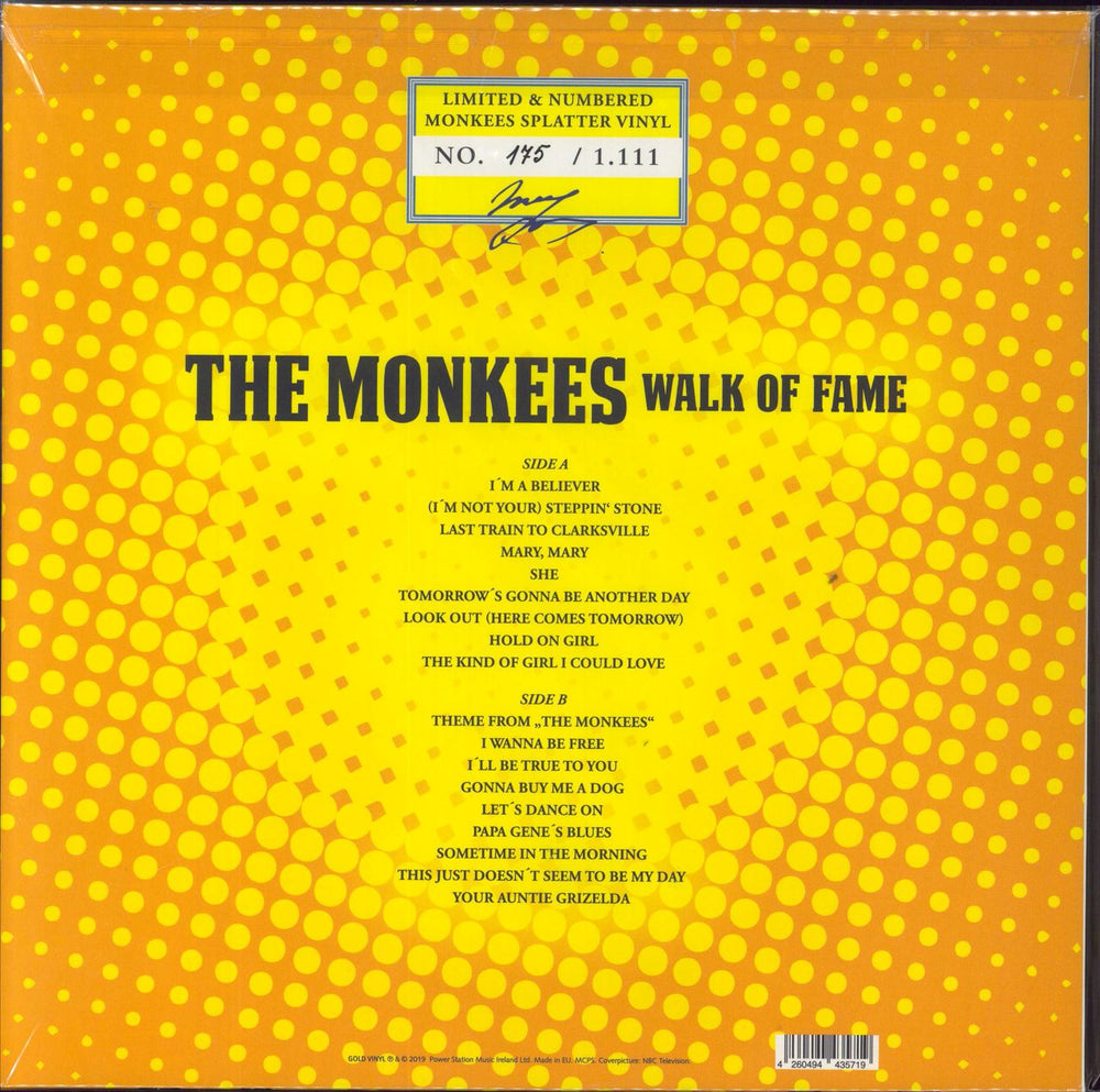 The Monkees Walk Of Fame: Remastered - Yellow Splattered Vinyl UK vinyl LP album (LP record) 4260494435719