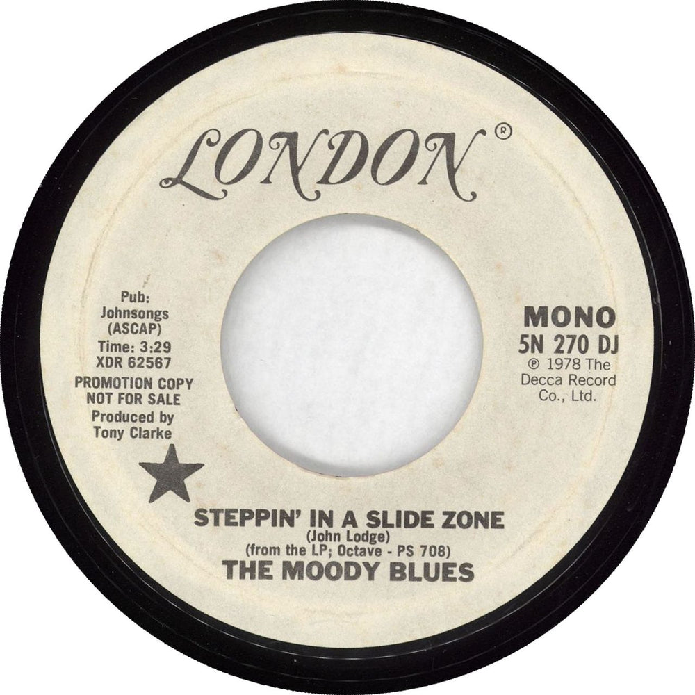 The Moody Blues Steppin' In A Slide Zone US Promo 7" vinyl single (7 inch record / 45) 5N270DJ