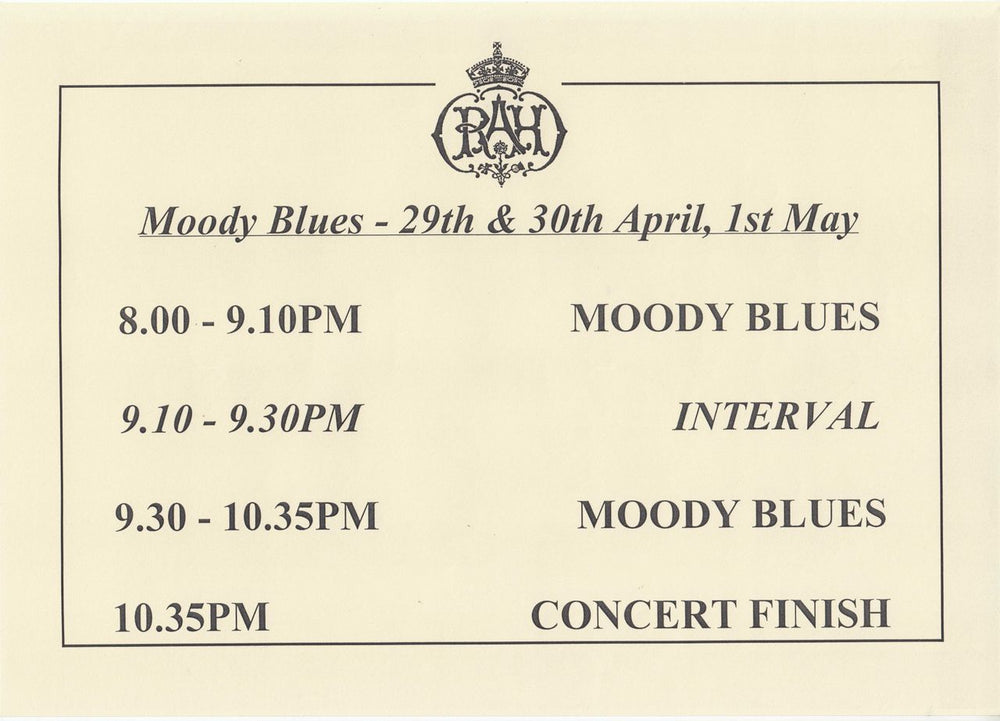 The Moody Blues World Tour 2000 UK tour programme MBLTRWO595610