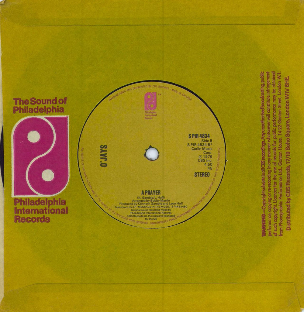 The O'Jays Darlin' Darlin' Baby (Sweet, Tender, Love) UK 7" vinyl single (7 inch record / 45)