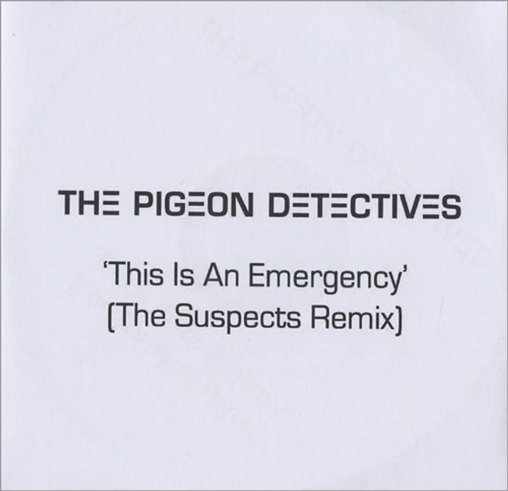 The Pigeon Detectives This Is An Emergency - Suspects Remix UK Promo CD-R acetate CD-R ACETATE