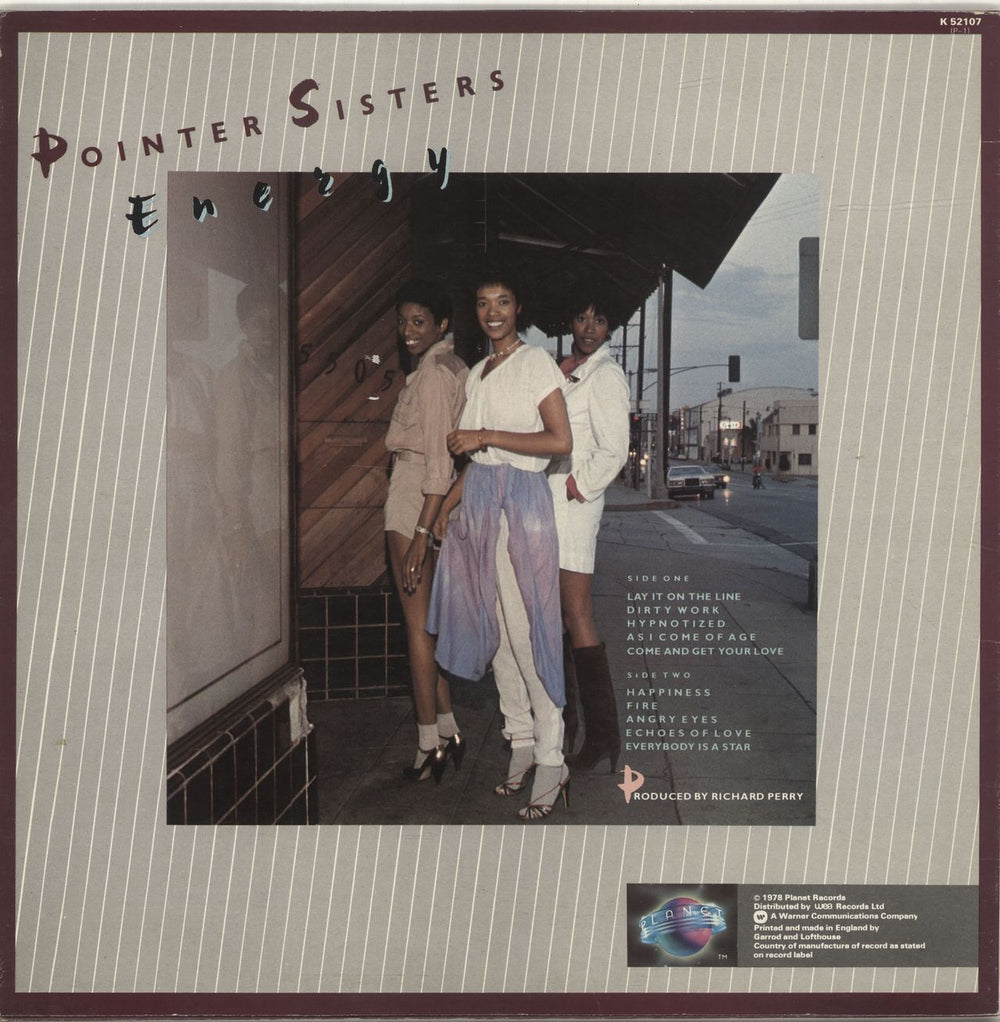 The Pointer Sisters Energy UK vinyl LP album (LP record)