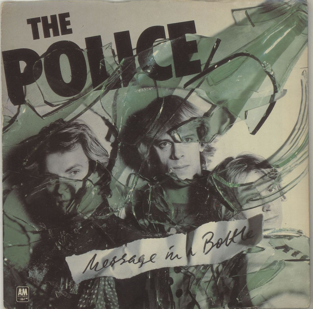 The Police Message In A Bottle - Green Vinyl + P/S UK 7" vinyl single (7 inch record / 45) AMS7474