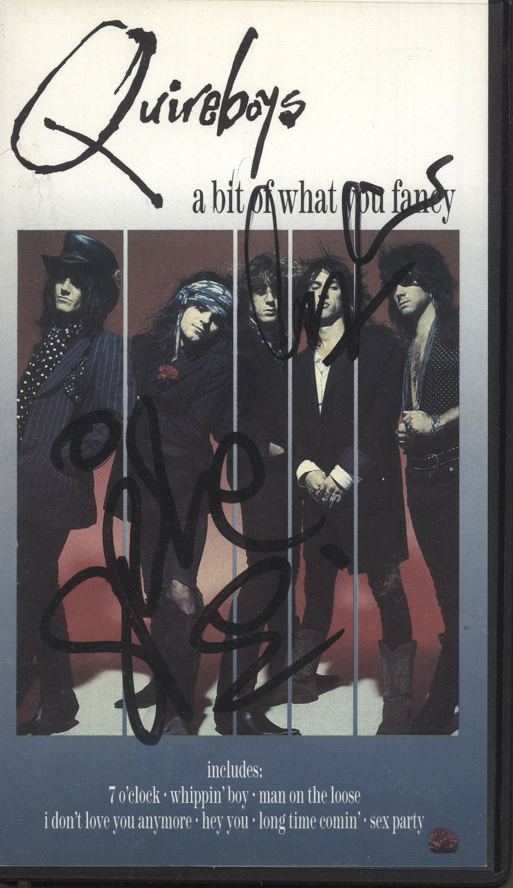 The Quireboys A Bit Of What You Fancy - Autographed UK video (VHS or PAL or NTSC) MVR9900853