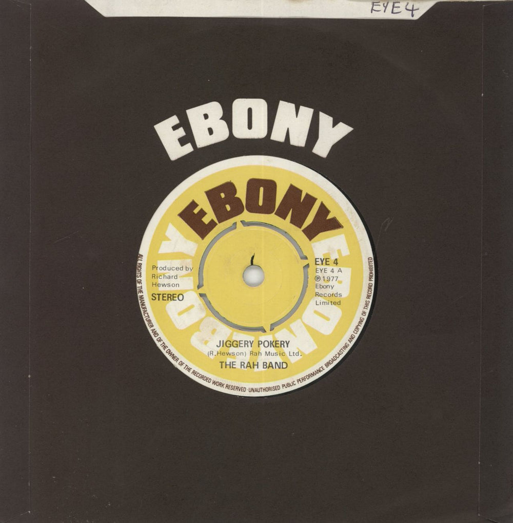 The Rah Band Jiggery Pokery UK 7" vinyl single (7 inch record / 45) EYE4