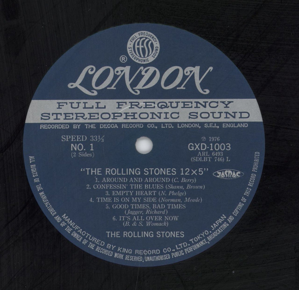 The Rolling Stones 12 X 5 (Twelve By Five) + stickers Japanese vinyl LP album (LP record)