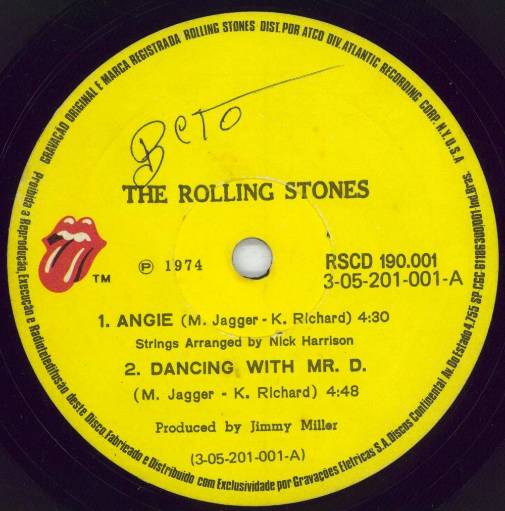 The Rolling Stones Angie EP Brazilian 7" vinyl single (7 inch record / 45) ROL07AN773969