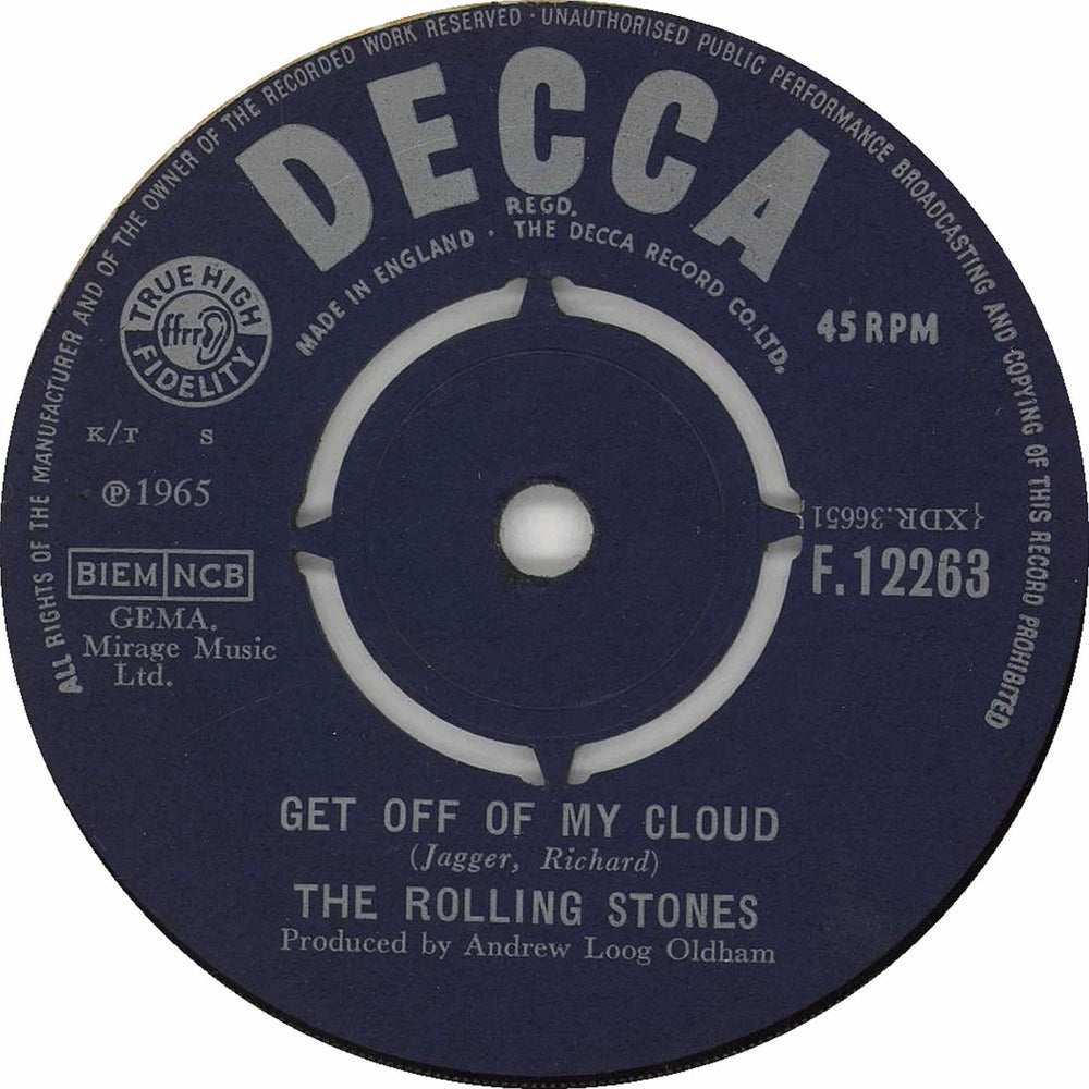 The Rolling Stones Get Off Of My Cloud - 1st [b] UK 7